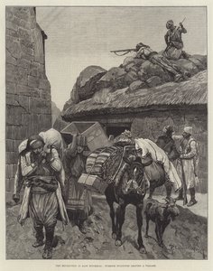 La Revolución en Rumelia Oriental, Refugiados Turcos dejando una Aldea
